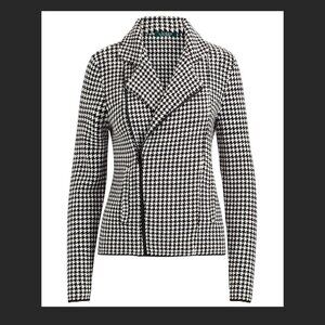 Lauren Ralph Lauren Houndstooth Moto Jacket NWT Women’s Small
